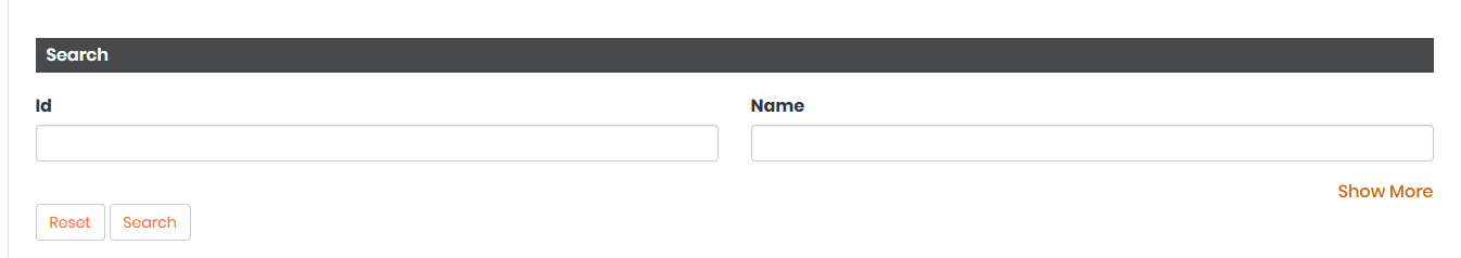 Products search bar with the Show More option in the bottom-right